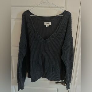 PINK Dark Grey 100% cotton knit sweater